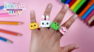 ANILLOS DE ORIGAMI con forma de ANIMALES  DIY  origami fáci paso a paso [upl. by Ewnihc]