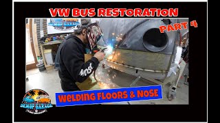 VW bus restoration  Double door 64 panel van welding new metal vwrestoration [upl. by Haeel]