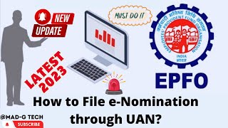 How to Add Nominee  eNomination in pf Account online 2023  eNomination Process in EPFO portal [upl. by Schwenk]