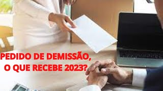 PEDIDO DE DEMISSÃO O QUE RECEBE 2023 [upl. by Eixel]