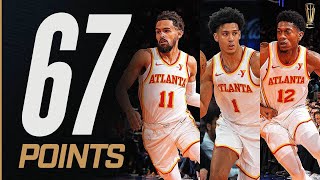 Trae Young DeAndre Hunter amp Jalen Johnson PUNCH THE HAWKS TICKET TO VEGAS 🏆 December 11 2024 [upl. by Enomahs211]