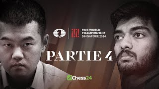 4ᵉ Partie du CHAMPIONNAT DU MONDE FIDE  Ding Liren vs Gukesh Dommaraju [upl. by Kcirdor220]