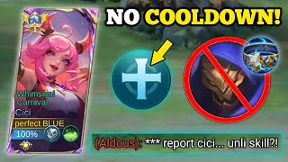 CICI NO COOLDOWN BUILD AND EMBLEM DOMINATES THUNDERBELT ALDOUS IN EXP LANE‼️ 100 broken😱 MLBB🔥 [upl. by Euqnimod]