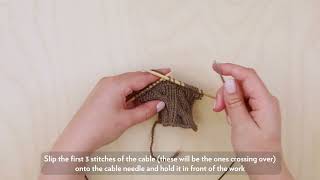 Hvordan flette med flettepinne foran arbeidet  How to knit cables with the cable needle in front [upl. by Ellerey]