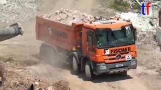 Actros 4148 Dump Truck  Work Fischer Weilheim KKH Waiblingen Germany 18052015 [upl. by Olvan]