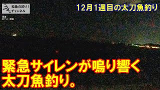 サイレンが鳴り響く和歌山ＭＣで太刀魚釣り。12月1週目のタチウオ釣り。 [upl. by Iney]