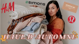 MÉGA TRYON HAUL DAUTOMNE HampM AERIE LULULEMON SIMONS amp ROSEPASTELART [upl. by Anglo145]