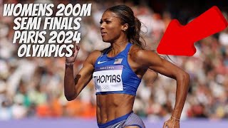 Womens 200M Semi finals at the Paris 2024 Olympics [upl. by Maleki741]