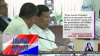 Former President Rodrigo Duterte muling iginiit na walang jurisdiction ang  Unang Balita [upl. by Erusaert]