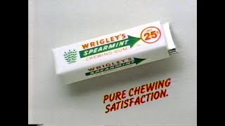 Wrigleys Spearmint Gum Commercial 1991 [upl. by Ruffi269]