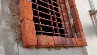 Window frame brick work design elevation placing of bricks [upl. by Atiz]