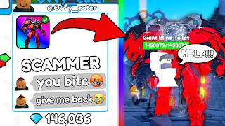 🤣 I SCAMMED a SCAMMER and got DRILLDRAGON and GEMS 💀 ENDLESS and TRADES  Toilet Tower Defense [upl. by Avitzur867]