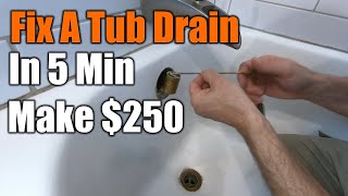 How To Fix Your Tub Stopper In 5 Minutes 250 Repair  THE HANDYMAN [upl. by Aicsile899]