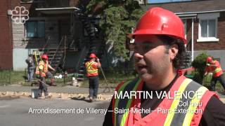 Les premiers trottoirs faits entièrement par les cols bleus de la Ville de Montréal [upl. by Hcelemile]