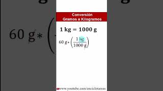 Convertir de gramos a kilogramos  parte 1 [upl. by Arorua]