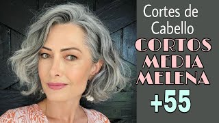 CORTES DE CABELLO MEDIA MELENA y CORTOS para DAMAS de 55 años en adelante Cortes de Pelo [upl. by Ahsienar]