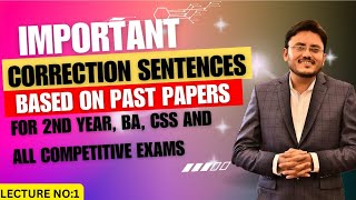 2nd Year English Correction of Sentences  BA English Correction of Sentences  Common Errors [upl. by Nanreit893]