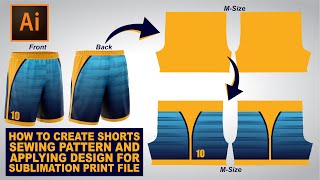 Sublimation Jersey shorts pattern and Designing  Adobe Illustrator Tutorials [upl. by Kristi]