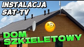 📡79 wizyta u Widza Konin  dom szkieletowy instalacja SATTV multiswitch montaż uchwytu do belki [upl. by Atrice112]