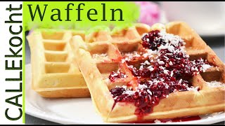 Waffeln Rezept  Ganz einfach selber machen mit Kirschen [upl. by Enelyt]