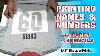 Tshirt Printing Printing Names and Numbers using Paper as Stencils [upl. by Strang]