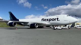 FLEXPORT AIR CARGO Boeing 747 N454PA parked and being serviced [upl. by Mrots]