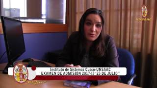 Instituto de Sistemas Cusco UNSAAC EXAMEN DE ADMISIÓN 2017 II 23 DE JULIO [upl. by Portingale581]