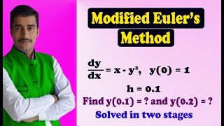 Simple way to solve modified Euler method in two stages using simple step and simple example [upl. by Aiz731]