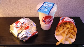 Wendys Classic Chicken Sandwich w Medium Vanilla Frosty No Talking [upl. by Quigley821]