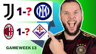 Serie A Gameweek 13 Predictions amp Betting Tips  Juventus vs Inter Milan [upl. by Culbert306]