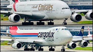 10 MINS of BIG Planes at Milan Malpensa Airport Planes Spotting 2 4K A300 B747 and more [upl. by Zelazny]