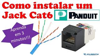 Como Instalar Jack Cat6 Panduit  Aprenda em 3 minutos [upl. by Eulalie526]