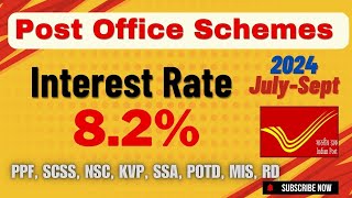 Post Office Scheme Interest Rates 2024 July  Sept [upl. by Hseyaj]