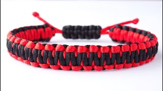 DIY Macrame Style BraceletKing Cobra Weave 2 ColorSquare Sliding KnotCBYS Paracord Tutorial [upl. by Aenej]