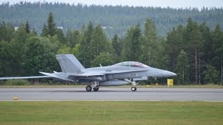 Finnish Air Force F18 Hornet  Solo Display at Rovaniemi Airport [upl. by Jedediah924]