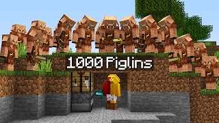 1000 PIGLINS vs 1 SPEEDRUNNER no minecraft Impossível Sobreviver [upl. by Hieronymus]