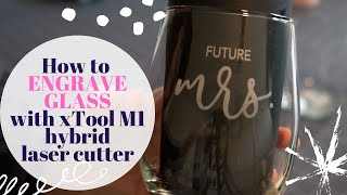 How to Engrave on Wine Glass with xTool M1 Laser SHOWS HOW TO SET UP OF ROTARY TOOL [upl. by Aicatan]