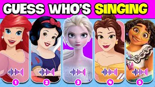 Guess Whos SINGING Disney Princess SONG QUIZ Elsa Snow White Ariel Belle Mirabel Disney Song [upl. by Eniotna]