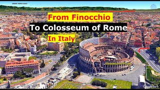 Animation Tour From Finocchio To Colosseum of Rome In Italy [upl. by Aihsercal657]