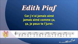 Edith Piaf  Les mots damour  Karaoke [upl. by Alyks]