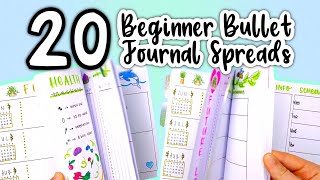 20 Beginner Bullet Journal Spreads  THE ULTIMATE BULLET JOURNAL GUIDE [upl. by Cita]