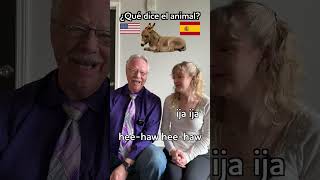 Mi padre de EEUU y yo imitamos 8 animales en inglés y español  Animal Sounds in English amp Spanish [upl. by Relly]