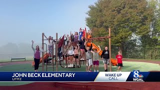 The 6th grade class at John Beck Elementary School have a rousing Wake Up Call for News 8 Today [upl. by Annabela]