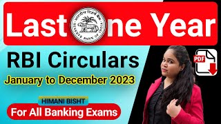 RBI Circular Last One Year  RBI Circulars January to December 2023  RBI circular by himani bisht [upl. by Alethea551]