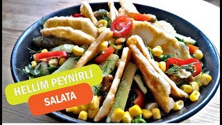 HELLİM PEYNİRLİ SALATA TARİFİHELLİM SALATA NASIL YAPILIRÇOK LEZZETLİ [upl. by Ennaeerb]