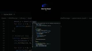 Interactive Particle Animation with JavaScript and Canvas  Watch the Magic shortvideodeveloperxon [upl. by Eerbua]