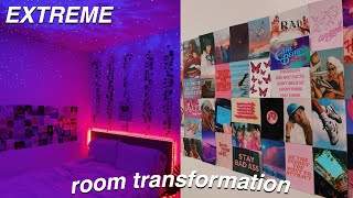 EXTREME ROOM MAKEOVER  TRANSFORMATION aesthetic vscopinterest inspired bedroom [upl. by Sneve908]