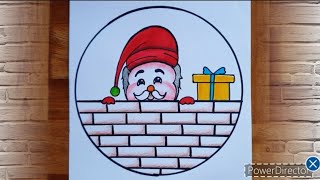 SANTA CLAUS EASY DRAWING  Christmas drawing  Merry Christmas drawing [upl. by Mose]