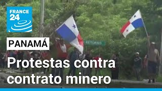 Panamá protestas contra contratos de minería de cobre con empresa canadiense [upl. by Tannen]