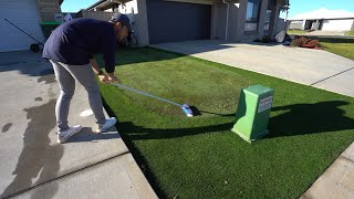 Bentgrass Golf Green Mow and Update  Home Putting Green [upl. by Ion]